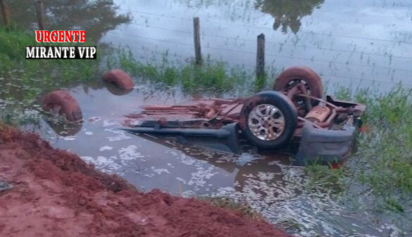 Urgente: Uma pessoa morre e outra fica ferida após carro cair em rio no município de  Mirante  da Serra