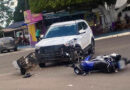 Jovem fica ferido em colisão entre motocicleta e automóvel em Ouro Preto do Oeste